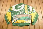 Vintage 1980s Green Bay Packers NFL Chalkline All Over Print Jacket