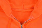 Vintage 1970s Orange Thermal Zip Up Hoodie
