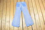 Vintage 1960s Bell Bottom Denim Hippie Festival Jeans Size 26 x 28 Made In USA