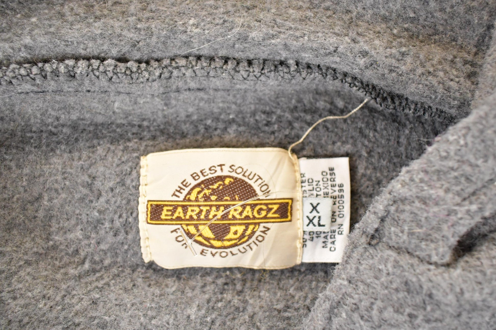 Vintage 1990s Earth Ragz Fleece Outdoorsman Hoodie Sweater Men's XXL / 90s Winter Sweatshirt / Fleece Hiking Zip up