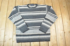 Vintage 1990s Profilo Classics 100% Lambswool Knit Abstract Pattern Crewneck Sweater Made In 90s Crewneck