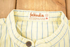 Vintage 1990s Fabindia Souvenir Button Up Striped Travel T-Shirt Men's M  Destination Shirt  90s Single Stitch Graphic Tee  Made in USA