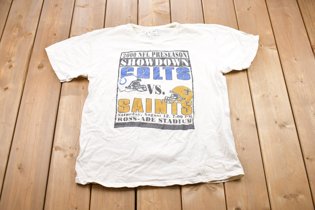 Vintage 2000 Champion NFL Colts Vs Saints Graphic T-Shirt