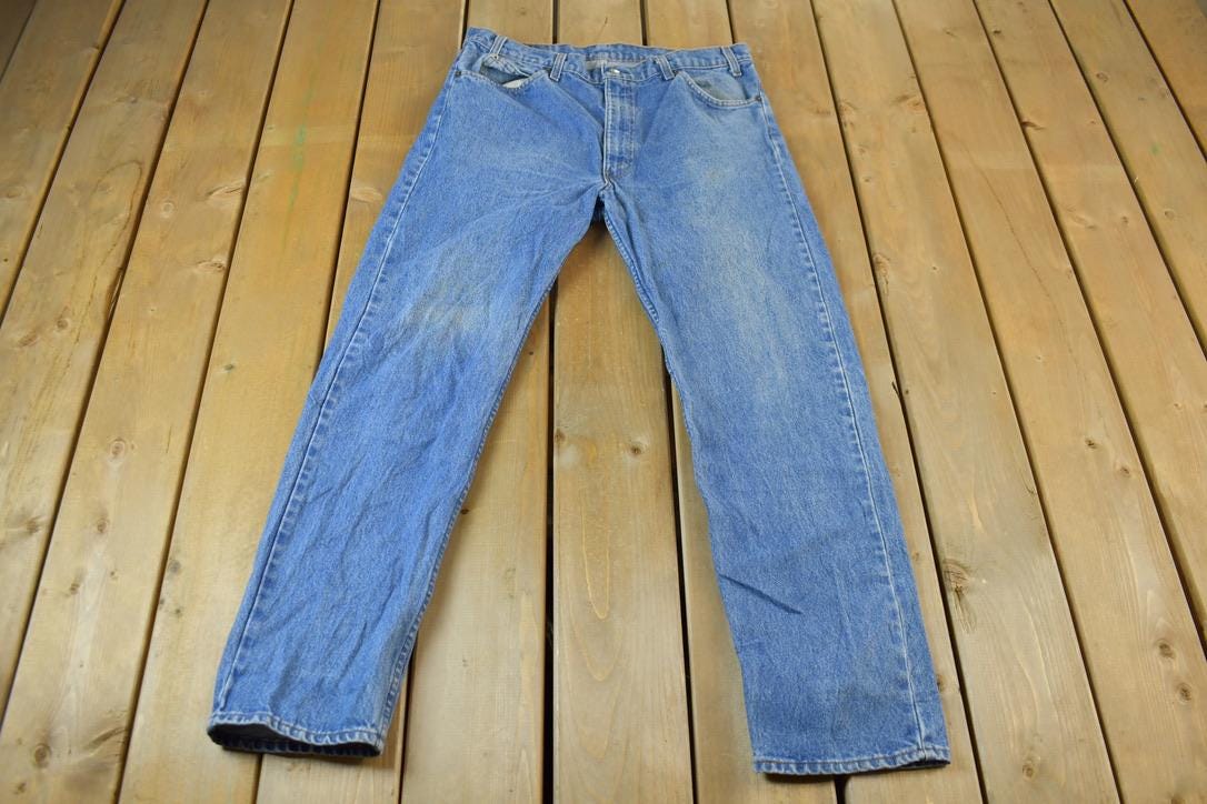 Vintage 1990s Orange Tab Levis Denim Jeans Size 34 x 31