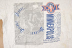 Vintage 1991 Logo 7 Minnesota Superbowl Graphic Print Souvenir Football T-Shirt Men's L