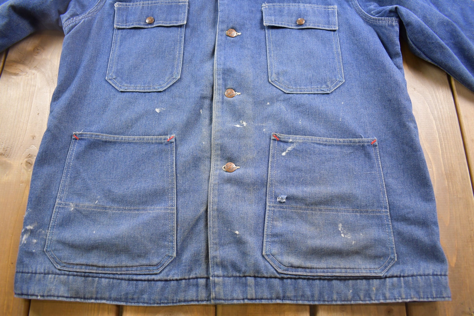 Vintage 1990s Sears Blanket Lined Denim Jean Chore Jacket