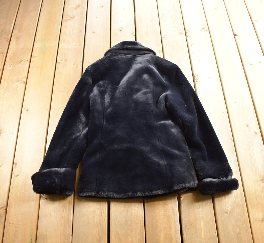 Vintage 1980s Sequence Black Mink Fur Coat Made In USA