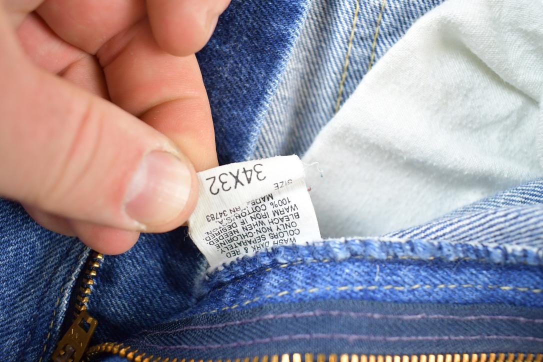 Vintage 1970s Lee Denim Jeans Size 34 x 32 Made In USA