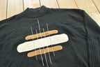 Vintage 1980s Jordan Craig Acrylic Knit Leather Patch Crewneck Sweater Men's L /