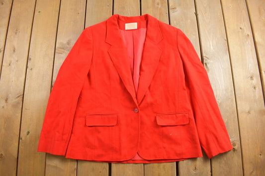 Vintage 1980s Pendleton 100% Wool Blazer / Wool Jacket / Vintage 80s Jacket / Outdoor / Winter / 70s Wool Blazer / Red Blazer