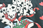 Vintage 1990s Dalmatians Valentines Hearts Turtleneck Sweatshirt Women's S