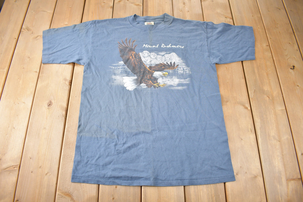 Vintage 1990s Mount Rushmore Eagle Graphic Souvenir Travel T Shirt Made In USA