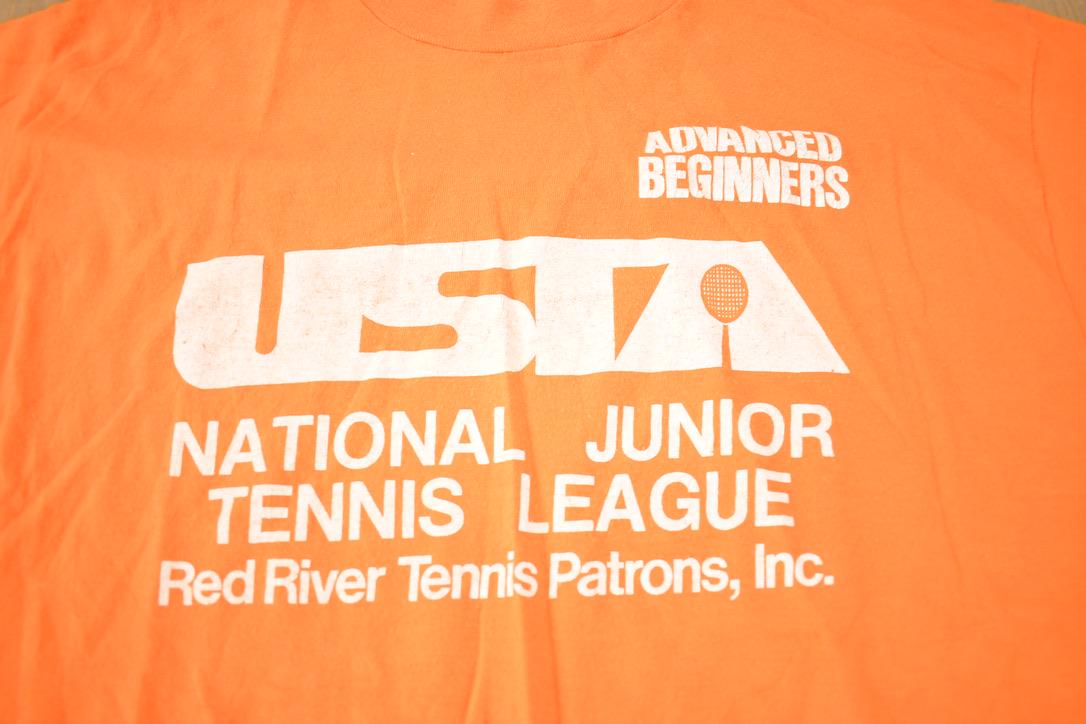 Vintage 1980s USTA National Junior Tennis League Souvenir Travel T-Shirt Made In USA