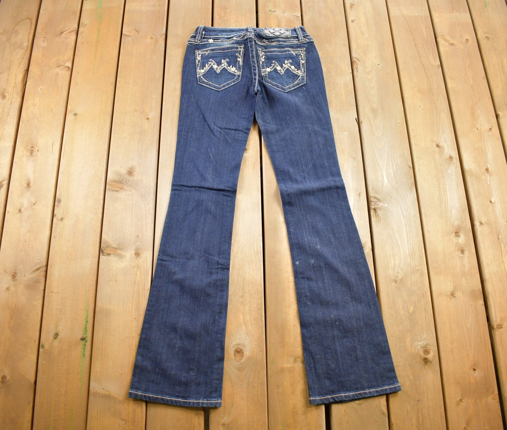 Vintage Y2K Miss Me Bedazzled Low Rise Jeans Size 26x33