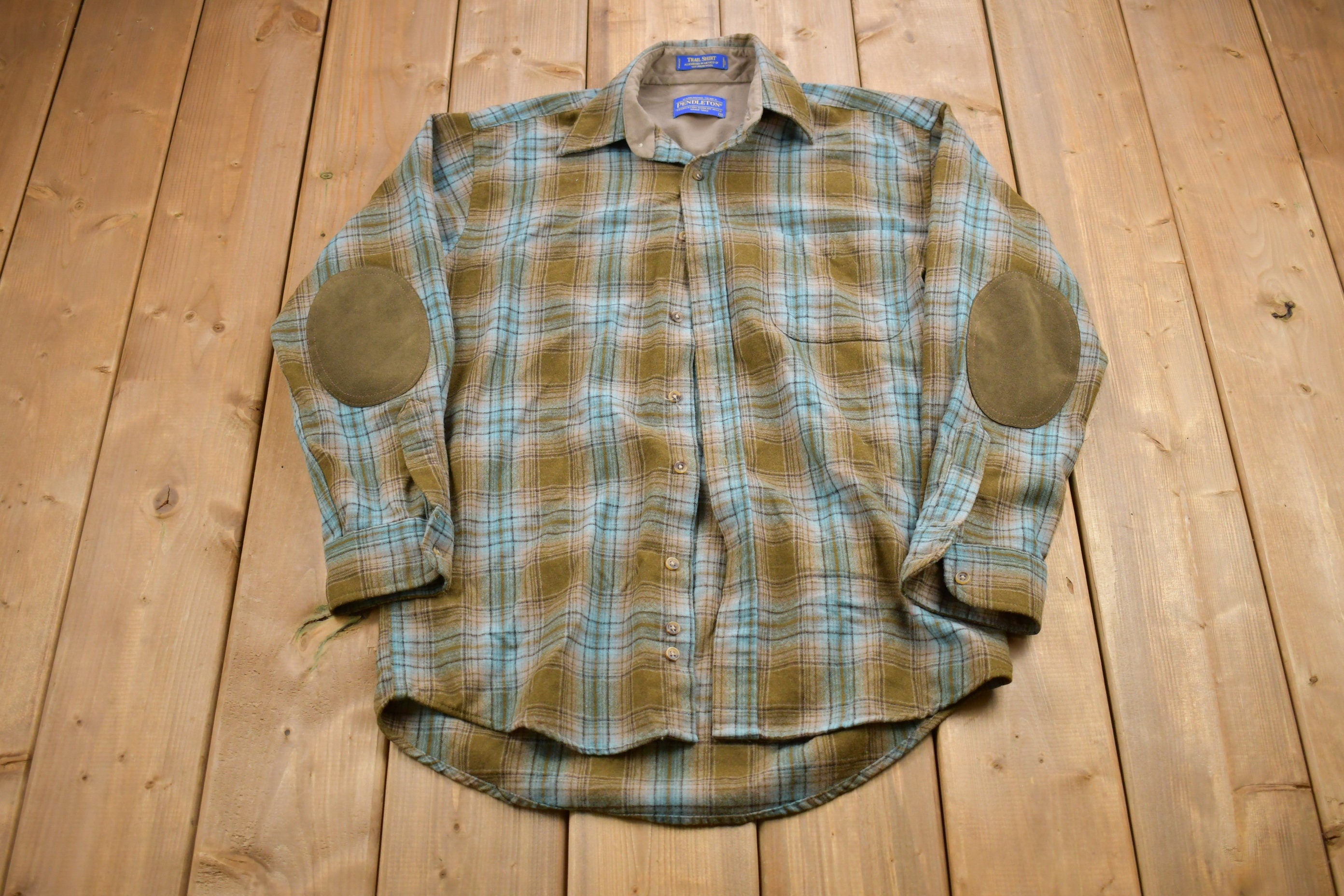 Vintage 1990s Pendleton Trail Shirt Elbow Patches Button Up Shirt