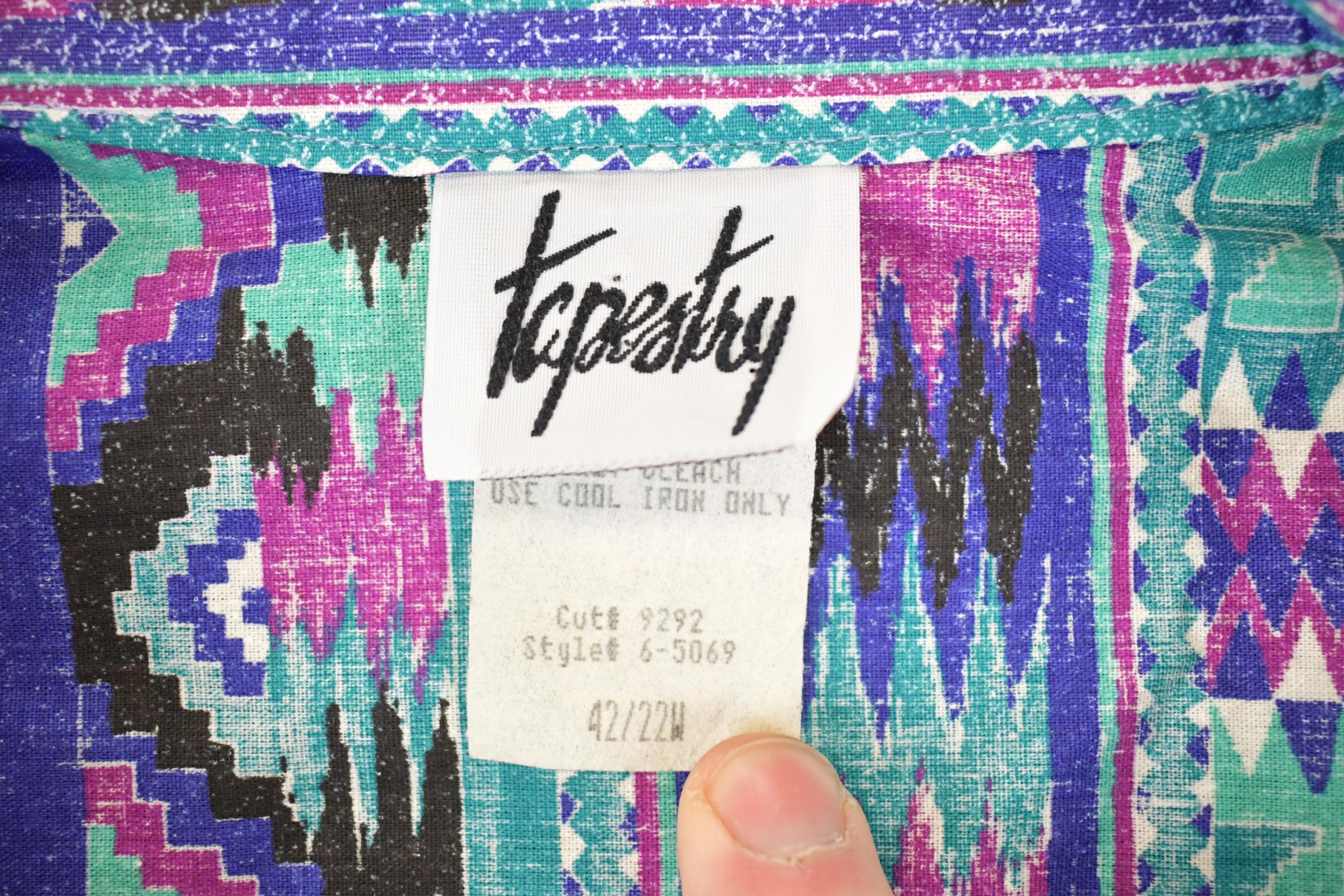 Vintage 1990s Tapestry Abstract Button Up Shirt Men's XL