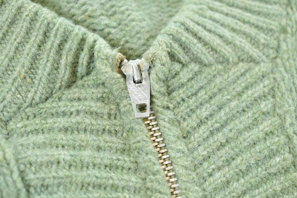 Vintage 1960s Pilgrim Sears Roebuck Wool Knit Zip Up Cardigan Sweater Womens Large /