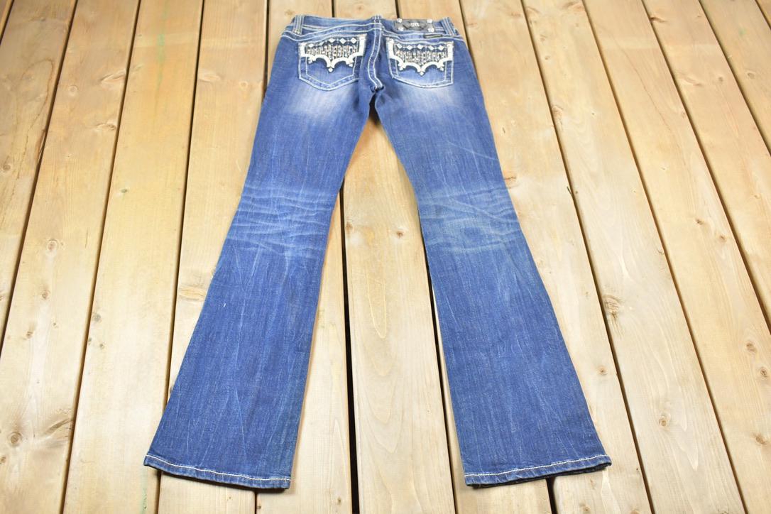 Vintage Y2K Miss Me Bedazzled Low Rise Jeans Size 26x31