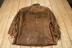 Vintage 1990s Together Genuine Leather Suede Fringe Jacket