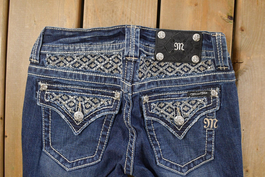 Vintage Deadstock Y2K Miss Me Bedazzled Low Rise Jeans Women's Size 26x31