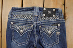 Vintage Deadstock Y2K Miss Me Bedazzled Low Rise Jeans Women's Size 26x31
