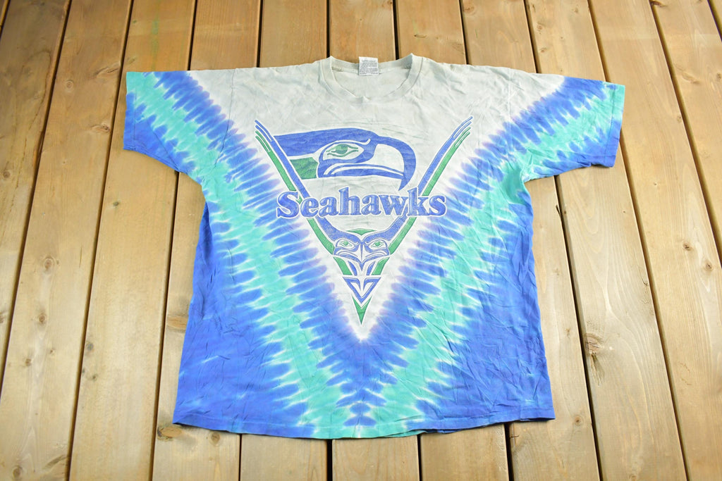 Vintage 1990s Seattle Seahawks Liquid Blue NFL Logo Graphic T-Shirt Men's XL