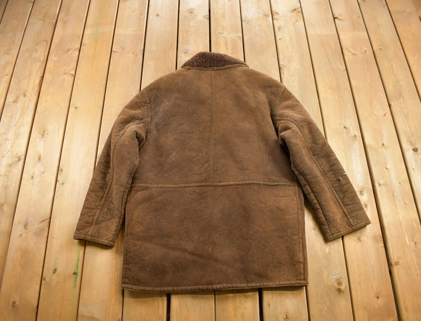 Vintage 1980s Hide Society Shearling Fur Lined Coat / Button Up Winter Outerwear / Heavy Coat / Vintage Fur / Made In Canada