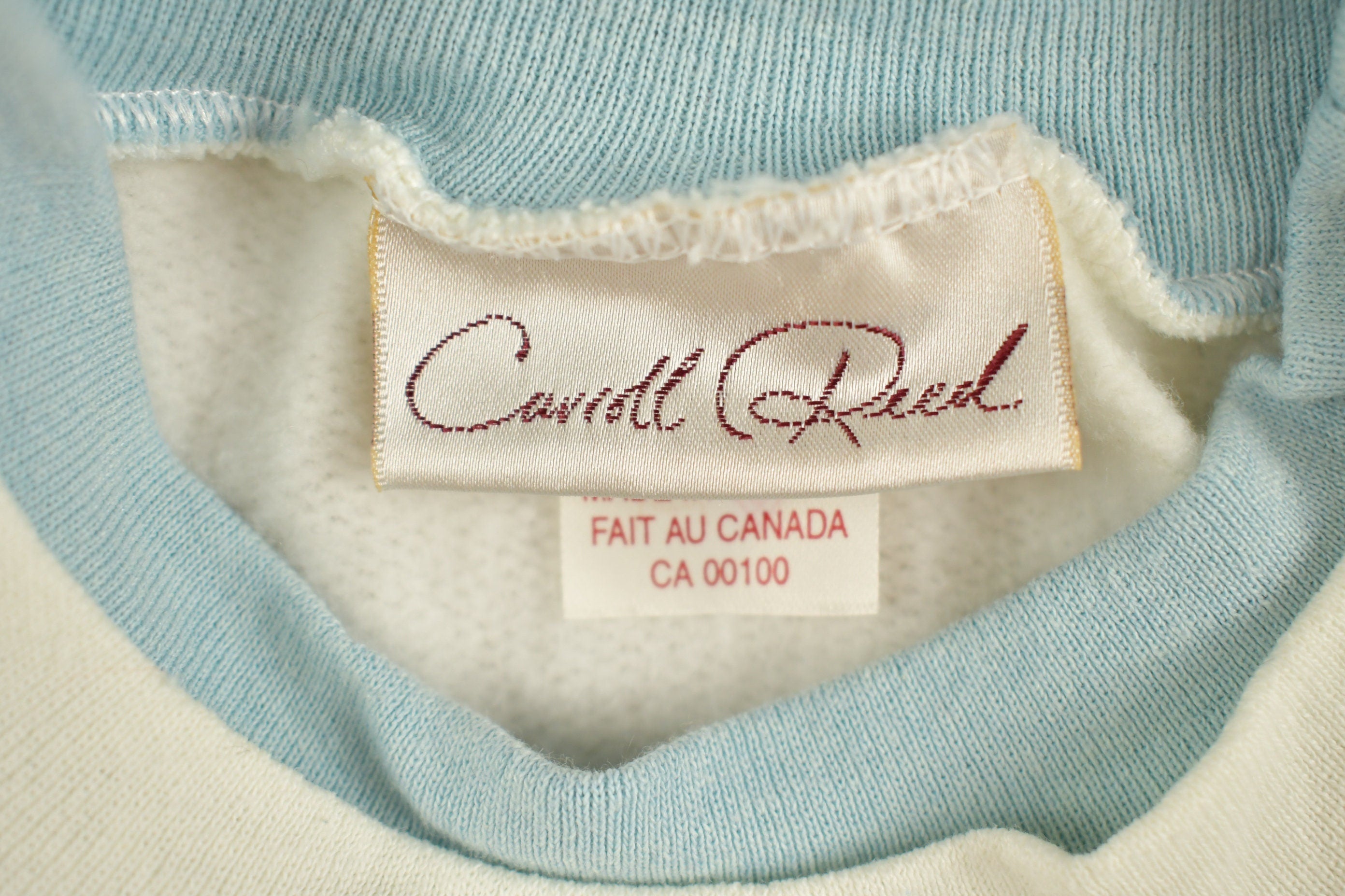 Vintage 1990s Carroll Reed Double Collar Floral Graphic Crewneck Sweatshirt