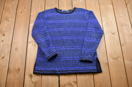 Vintage Amanda Smith Knitted Sweater / Vintage 90s Crewneck / Pattern Sweater / Outdoor / American Vintage / Pullover Sweatshirt