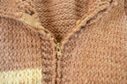 Vintage 1970s Cowichan Full Zip Hand Knit Sweater Men's Large