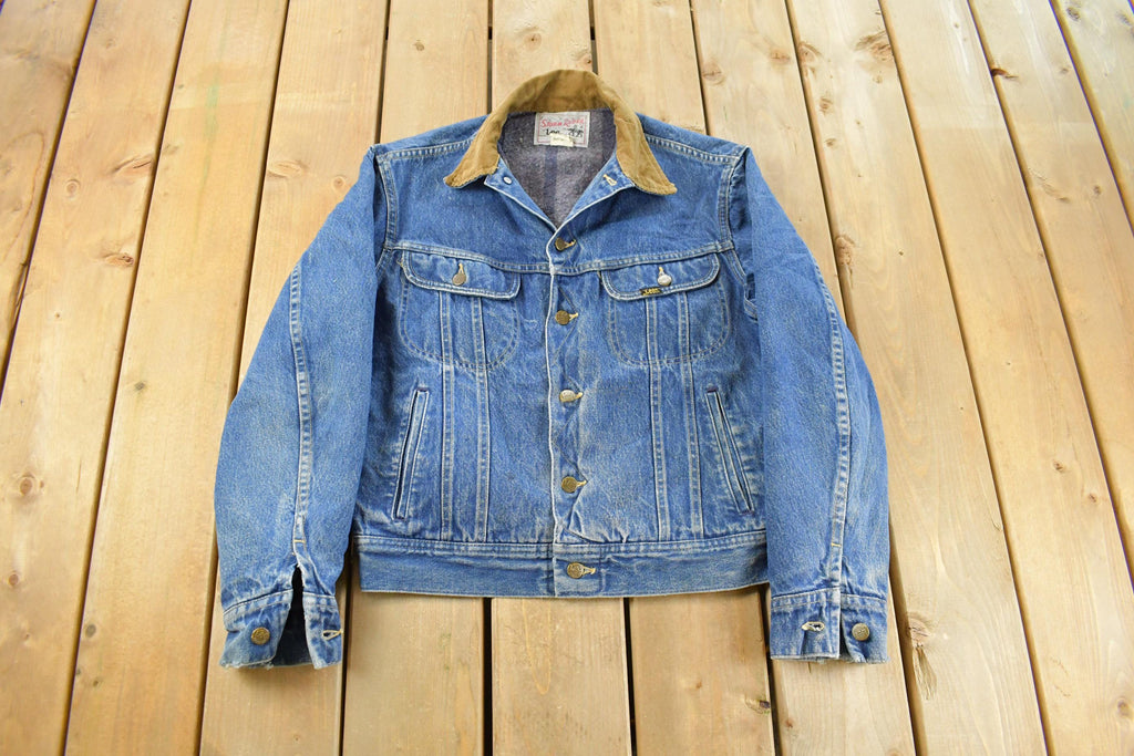 Vintage 1970s Lee Storm Riders Blanket Lined Denim Jean Trucker Jacket Men's Small