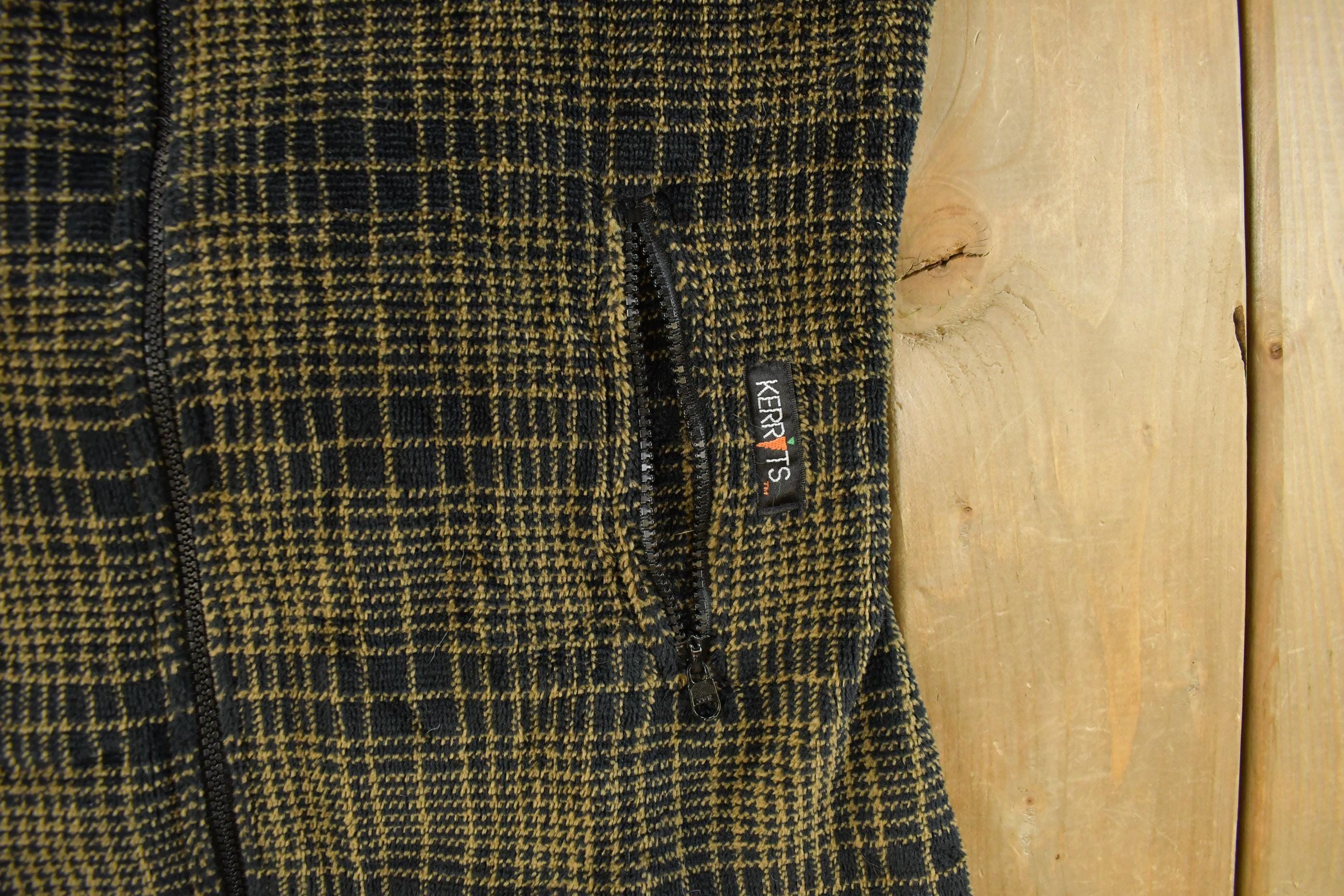 Vintage 1990s Plaid Full Zip Vest Jacket Women's Medium