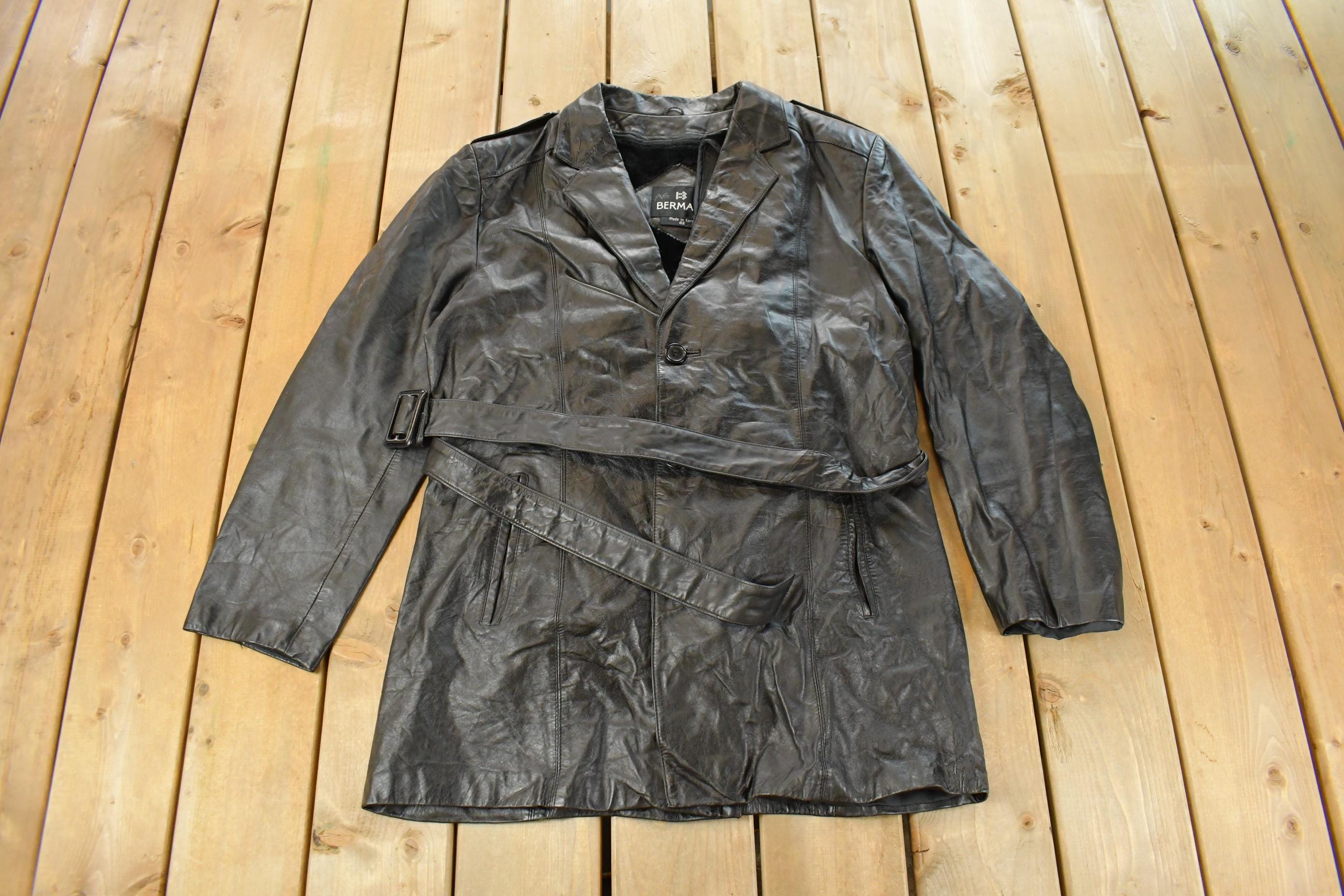 Vintage 1990s Berman's Leather Jacket Men's Medium