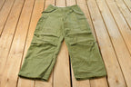 Vintage 1960s Military Army Cargo Field Trousers Olive Drab Pants Men's 32 x 28