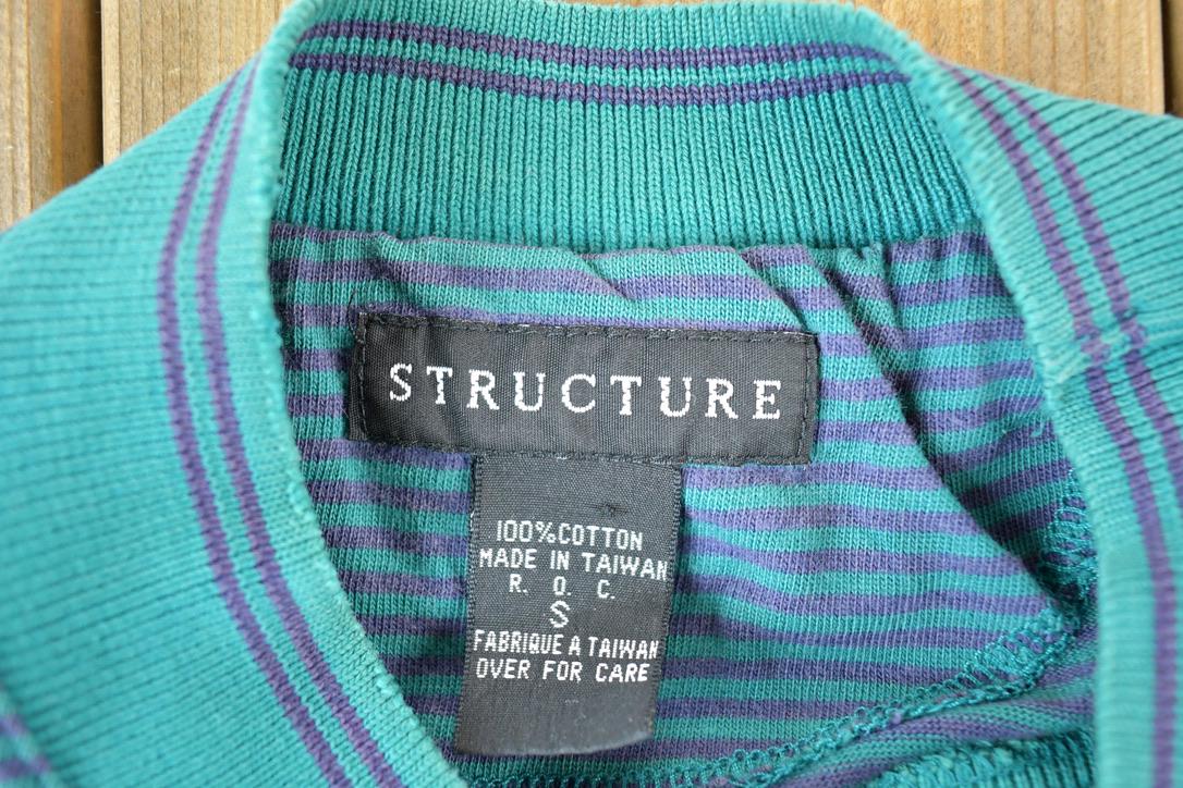 Vintage 1990s Structure Striped Grunge T-Shirt Mens Small