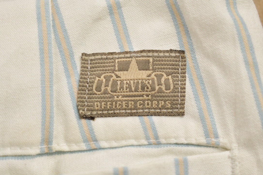 Vintage 1970s Levi's Officer Corps Striped Pants Size 34 x 31