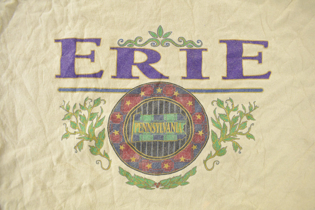 Vintage 1990s Erie Pennsylvania Souvenir T-Shirt Men's XL  Streetwear  Vacation Tee  Travel T Shirt  Made in USA