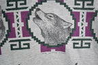 Vintage 1990s Art Unlimited Howling Wolf All Over Print Crewneck