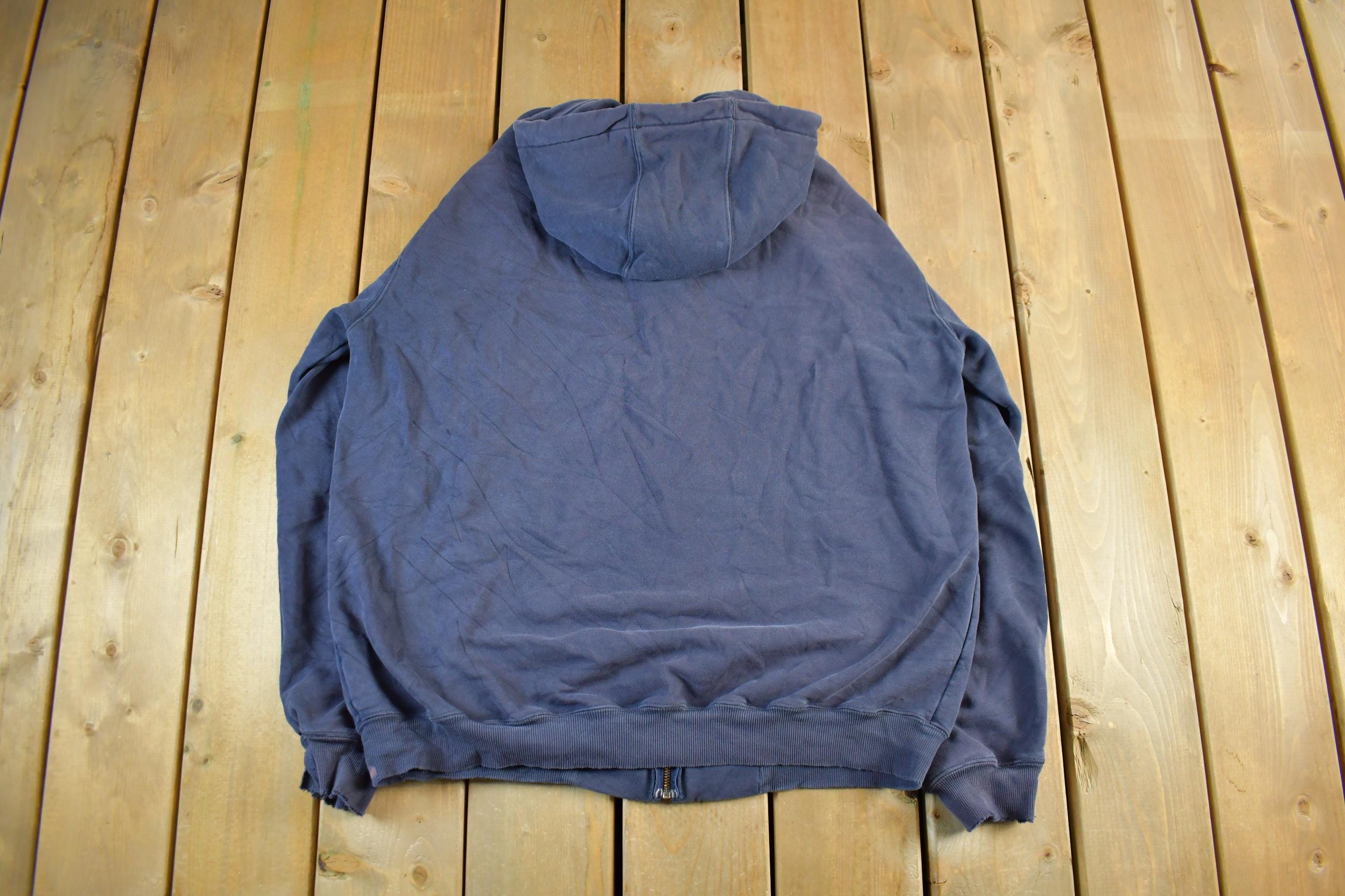Vintage 1990s Carhartt Sun Faded Distressed Zip Up Hoodie Men's Large