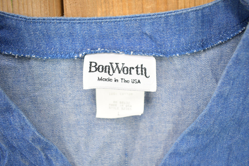 Vintage 1990s Bon Worth Blank Button Up Vest Shirt