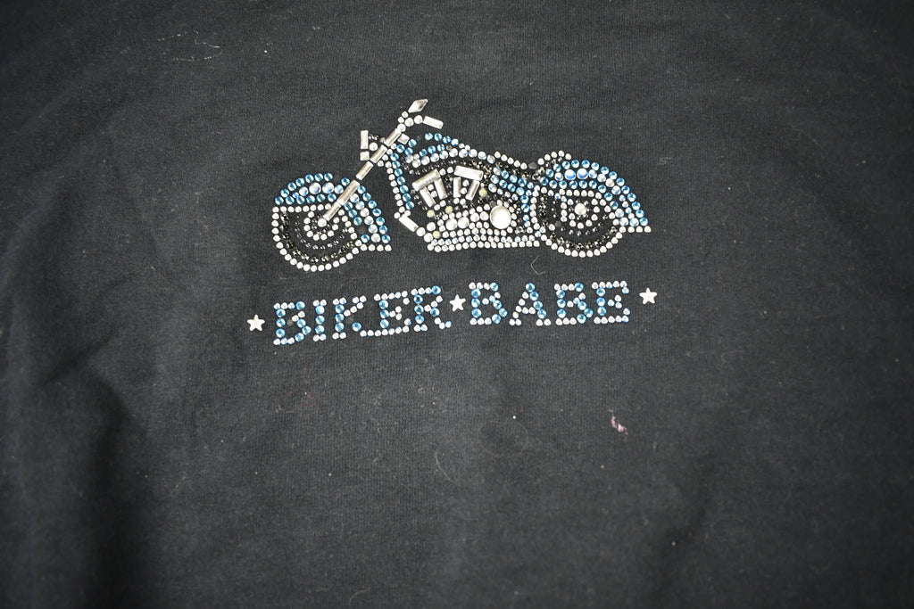 Vintage 1990s Biker Babe Graphic Crewneck Sweatshirt