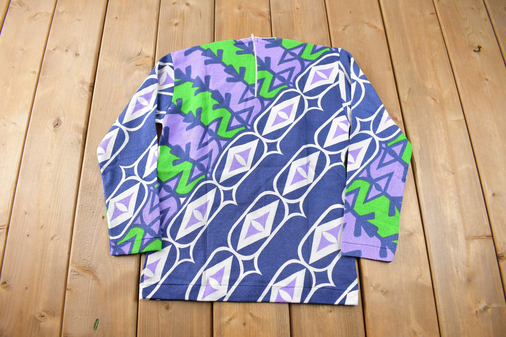 True Vintage 1960s Deadstock Helen Sue All Over Print Psychedelic Knit Nylon Sweater