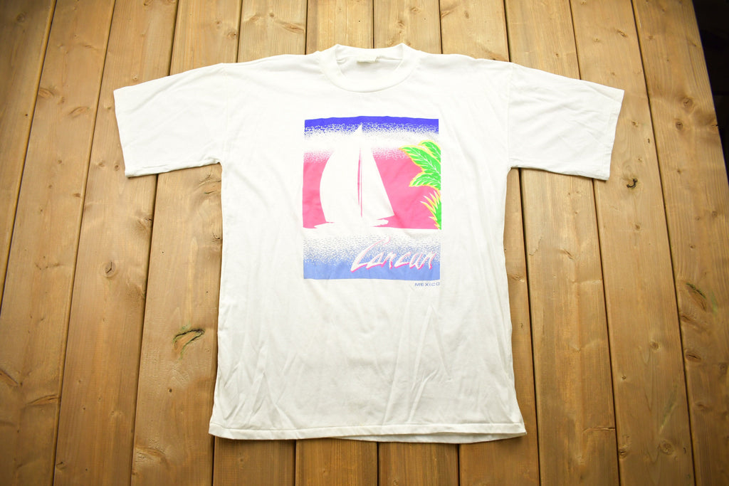 Vintage 1990s Cancun Mexico Souvenir T Shirt