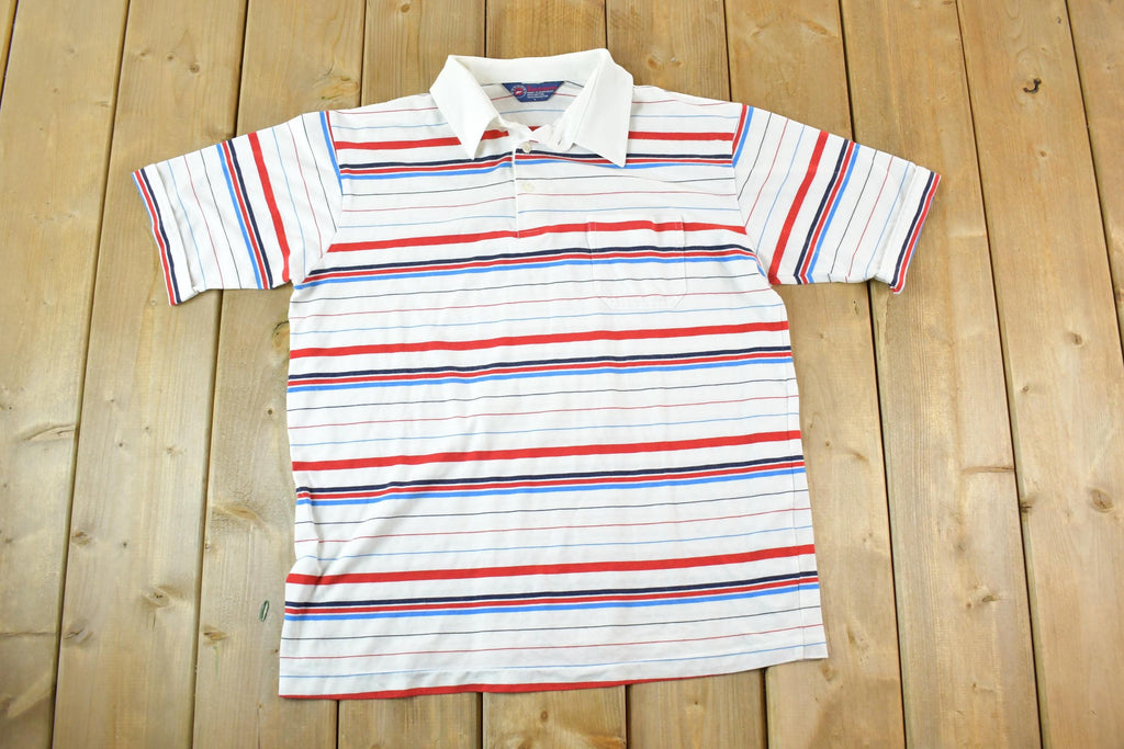 Vintage 1980s Arrow Tournament Quarter Button Up Shirt Men's L