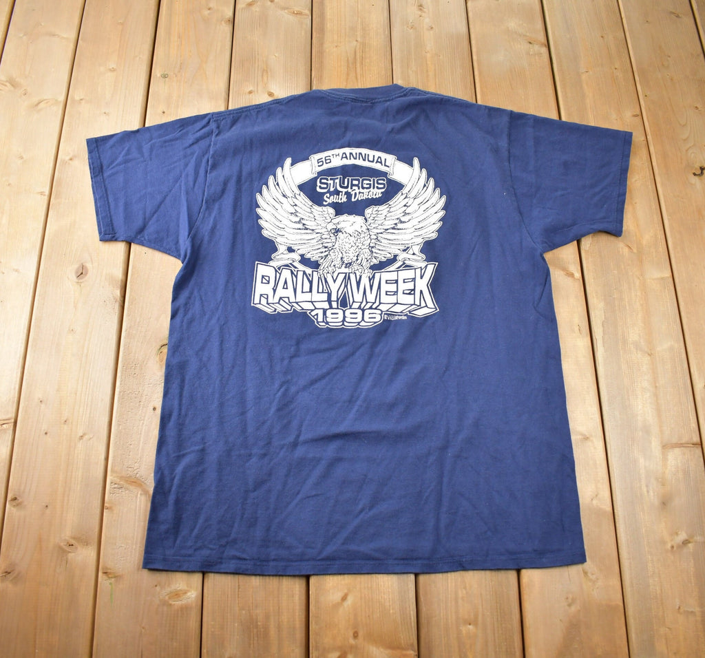 Vintage 1996 Rally Week Sturgis South Dakota Souvenir T Shirt Made In USA Size XL