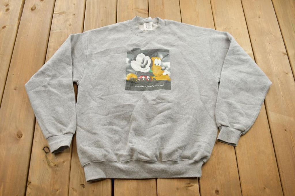 Vintage 1990s Mickey And Pluto Graphic Crewneck Sweatshirt
