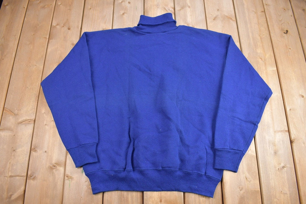Vintage 1990'S Blank Lee Heavy Weight Roll Neck Sweatshirt