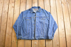 Vintage 1990s Embroidered Denim Jean Jacket