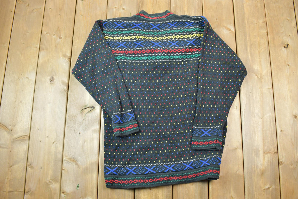 Vintage 1990s Liz Wear Chain Neck Knit Crewneck Sweater