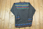 Vintage 1990s Liz Wear Chain Neck Knit Crewneck Sweater